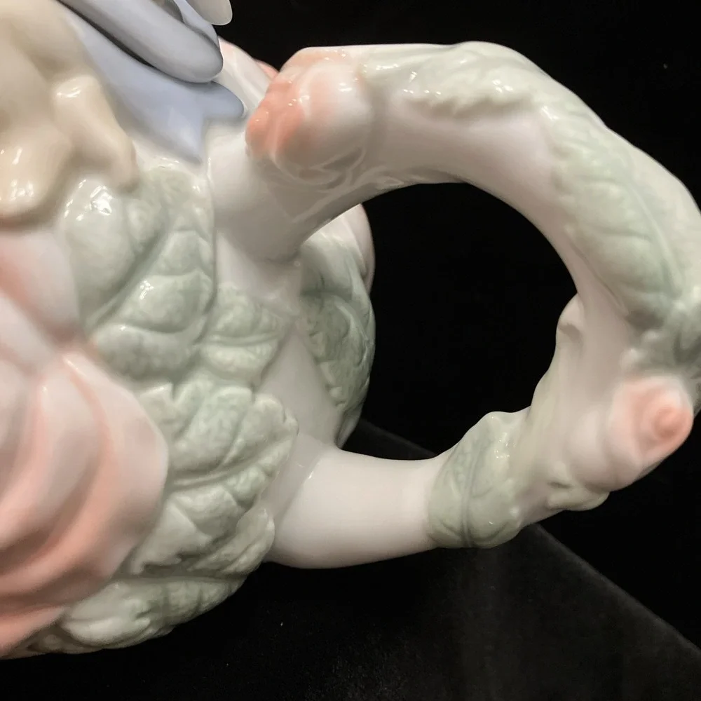 Avon Cherub & Pink Rose Porcelain Display Teapot Victorian Angel Vintage 1990s
